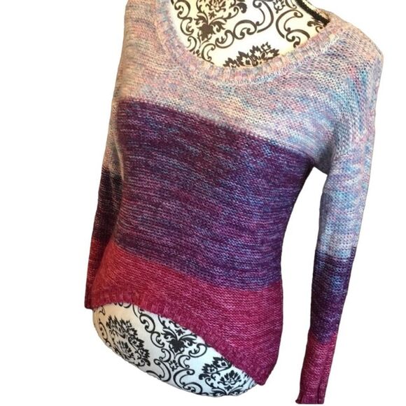 Vintage Crew Neck Purple Ombre Sweater S - Picture 1 of 7